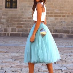 Women Solid Regular Light Blue Skirt-image-44