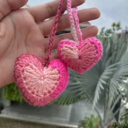 Cute crochet heart bag charms Key Chain-image-1
