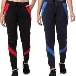 Pack of 2 Women Colorblock Multicolor Track Pants-image-96
