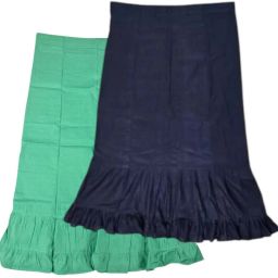 Belizzi Paridhan Medium Spring Green & Navy Blue Combo Pure Cotton Petticoat-image-6