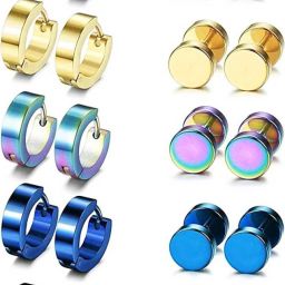 Earrings for boys men girls women golden black bali silver ear rings combo gents Alloy, Brass, Copper, Metal, Stainless Steel, Sterling Silver Clip-on Earring, Stud Earring, Tunnel Earring, Earring Set, Hoop Earring-28