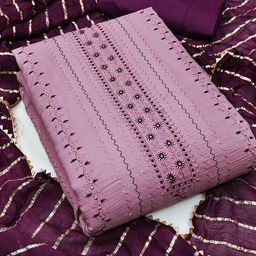 SAINOOR Embroidered Pure Cotton Unstitched Dress Material-image-81