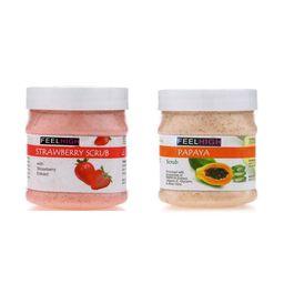 FEELHIGH Set Of 2 Strawberry Scrub & Papaya Scrub For Face & Body Exfoliators 500 ml Each-69