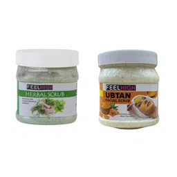 FEELHIGH Set Of 2 Herbal & Ubtan Scrub 500ml Each-71