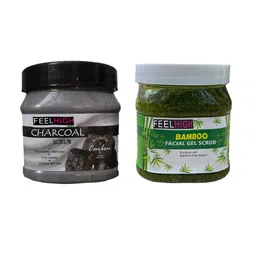 FEELHIGH Set Of 2 Bamboo Facial Gel Scrub & Charcoal Scrub - 500 ml Each-52