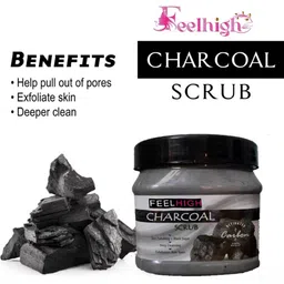 FEELHIGH Set Of 2 Diamond & Charcoal Scrub For Face & Body Exfoliators 500 ml Each image 4