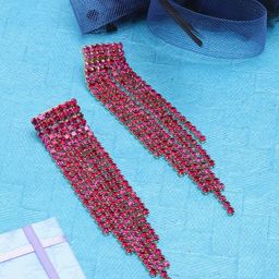 KPOP Gold Plated Rhinestone Contemporary Drop Earrings-image-67