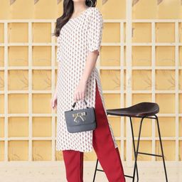 Ethnic basket Women White Kurtas-picture-42