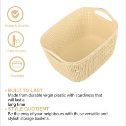 Kuber Industries Cream-Coloured Set of 6 Regular Multi-Utility Organisers image 3