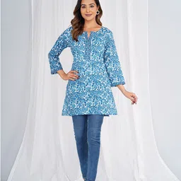 KALINI Floral Print Cotton Top-28