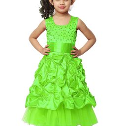 Wish little Girls Embellished Beads & Stone Satin Maxi Dress-image-74