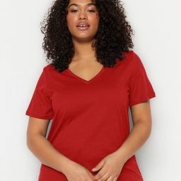 Trendyol Women V-Neck Pockets T-shirt-45