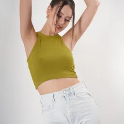 clobug Women Crepe Crop Top-image-83