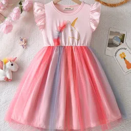 INCLUD Girls Print Flutter Sleeve Fit & Flare Dress-image-11