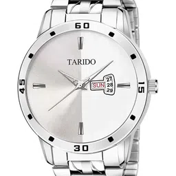 TARIDO Men Printed Dial & Bracelet Style Straps Analogue Watch TR_448-SILVER DIAL SM03 DAY&DATE-21