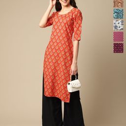 7Threads Women Pack Of 6 Ethnic Motifs Printed Daily Straight Kurtas-image-80