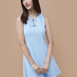 Ginger by Lifestyle Tie-Up Neck A-Line Dress-image-91