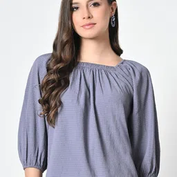 ALL WAYS YOU Women Square Neck Puff Sleeve Smocked Top-image-45