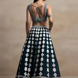FABPIXEL Embroidered Georgette Semi Stitched Lehenga With Choli With Dupatta image 4