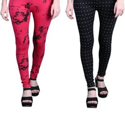 Tik Tok WEARS Girls Red Churidar Length Leggings-picture-38