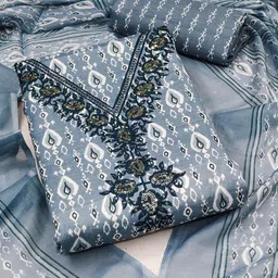 SHADOW & SAINING Printed Pure Cotton Unstitched Dress Material-image-98