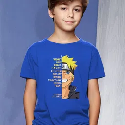 LONDON STREETS Boys Graphic Printed Round Neck Anime Cotton T-shirt-42