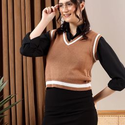 Kotty Women Ribbed Sweater Vest-image-119