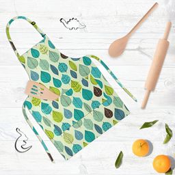 ArtzFolio Kids Green & Blue Printed Cotton Aprons-image-124