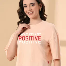 OWL MINK Women Typography Printed Round Neck Pure Cotton T-shirt-image-64