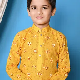 NFC CREATION Boys Floral Printed Regular Kurta with Pyjamas image 2