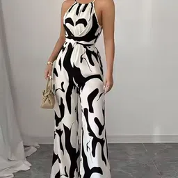 StyleCast Women Halter Neck Printed Cotton Basic Jumpsuit-image-60