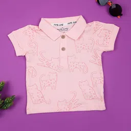 V-Mart Boys Graphic Printed Polo Collar Cotton T-shirt-image-98
