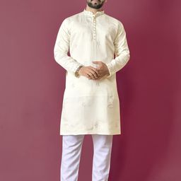 BALAJI CREATION Men Cream Kurtas-image-12