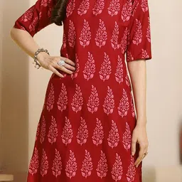 anouk rustic HERE&NOW Selection Of 3 Floral Printed Round Neck Straight Kurtas image 3