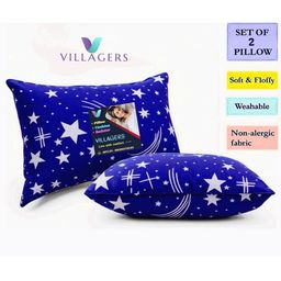 VILLAGERS Set of 2 Blue Polyester Pillows-image-40