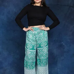 Exotic India Women Floral Printed Trousers-image-62