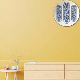 THE QUIRKY HOME White & Blue Jaipur Printed Ceramic Wall Plates-image-23