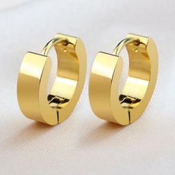 LVISHI Men Gold Plated Hoop Earrings-image-49