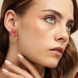 Anouk Gold-Plated Beaded Teardrop Shaped Drop Earrings-9