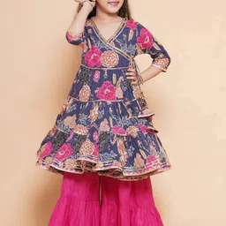 Little Zing Girls Printed Pure Cotton Kurta & Sharara Set-picture-51