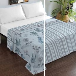 KLOTTHE Grey Floral AC Room 150 GSM Double Bed Dohar-image-64