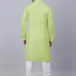KUNDALI KAKSHAY Men Embroidered Regular Sequinned Kurta with Pyjamas image 3