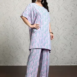 Vishudh Printed Round Neck Tunic With Trouser image 5