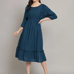Jash Creation Applique Crepe Fit & Flare Maxi Dress-image-29