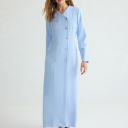 Trendyol V-Neck Long Sleeves Maxi Blazer Dress-picture-1