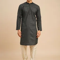 ARCHATTIRE Men Floral Printed Festive Cotton Straight Kurta-picture-41