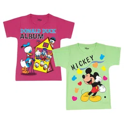 Disney By Miss and Chief Boys Pack of 2 Mickey & Donald Bio Finish Printed Cotton T-shirts-image-34