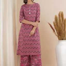 FASHOR Printed Three Quarter Sleeve Tunic & Trouser Co-Ords-image-34