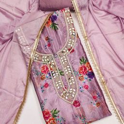 LeeliPeeri Designer Floral Printed Beads And Stones Unstitched Dress Material-picture-45