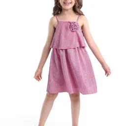 Hola Bonita Girls Self Design Shoulder Straps Applique A-Line Party Dress-image-84